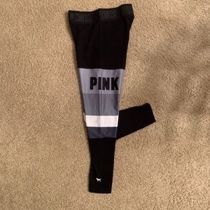 PINK by VS black/gray striped leggings